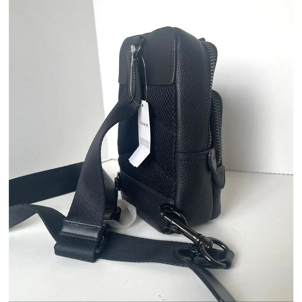 Coach Gotham Sling Pack 13 CR849 Black Leather Crossbody